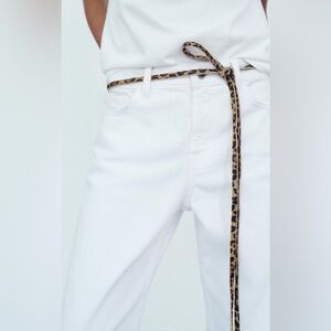 Zara Animal Print Leather Belt - Size 32/85 - NWT
